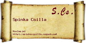 Spinka Csilla névjegykártya